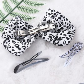 Y2k Leopard Print Bow Clip for Thin Curly Hair Decorations for Braids Hair Barrettes for Thick Fine Hair French Clip Barrette Bow Leopard Hair Clip for Girls Women Punk Goth Hair Accessories 3 Pcs