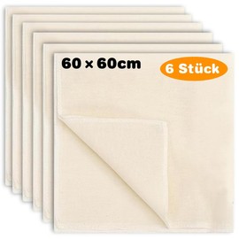 TAIHOBO Reusable Straining Cloth, 6 Pieces, 60 x 60 cm, Cheesecloth, Washable Cheesecloth, Unbleached Straining Cloth, Tear-Resistant for Straining Juice, Nut Milk, Soup, Tofu