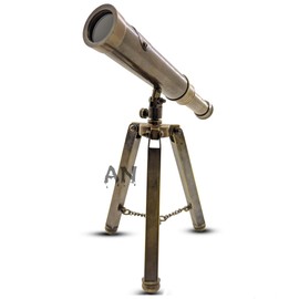 Brass Nautical Miniature Telescope, Victoria Marine Telescope with Tripod Stand/Tabletop Decor, Desk Decor/Office Decor/Home Decor