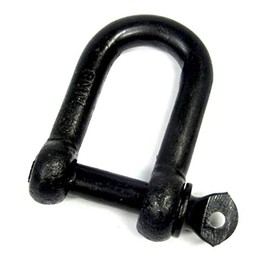 10 x Shackles Straight Black Galvanised 8 mm Round Shackle (909442)