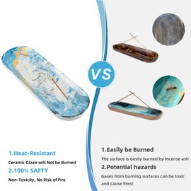 CEREMONY Incense Stand, Horizontal Mount, Safe, Stylish, Pottery, Portable, Incense Burner, Study Stand, Meditation, For Sleeping, Buddhist Altar, Tea Ceremony, Interior (Incense Not Included)