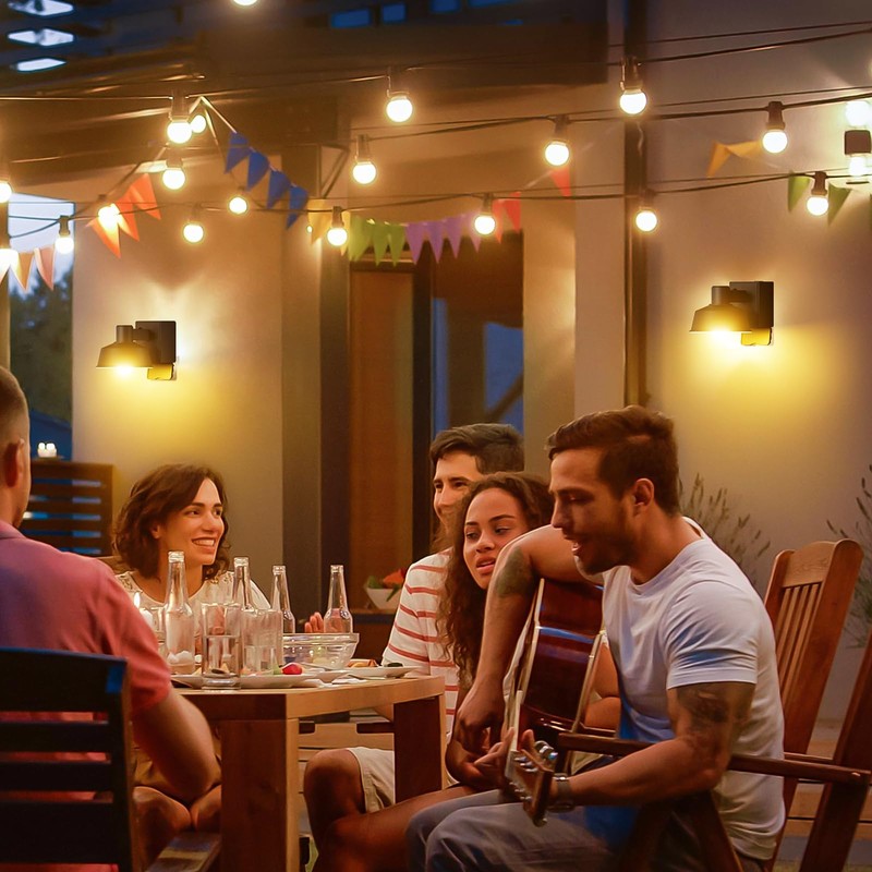 Ehaho Porch Lights with Outlet, Dusk to Dawn Outdoor Light