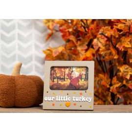 Reece Studio Our Little Turkey 3D Frame, Newborn Keepsake Photo Frame, Baby Holiday Picture Frame