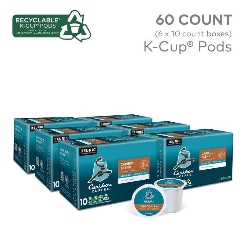 Caribou Coffee Caribou Blend Keurig Single-Serve K-Cup Pod, Medium Roast