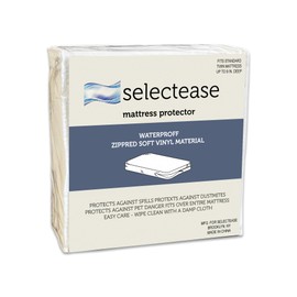 Spinal Sleep, Premium Zippered Mattress Protector with Breathable and Noiseless Feature, Water Proof, Premium Quality Fabric Zippered, Fits Mattress 6-Inch to 9-Inch, Twin, White