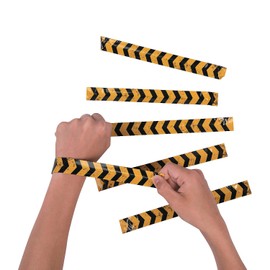 Construction Zone Slap Bracelets - Set of 12 - Party Supplies, Classroom Handouts and Favors