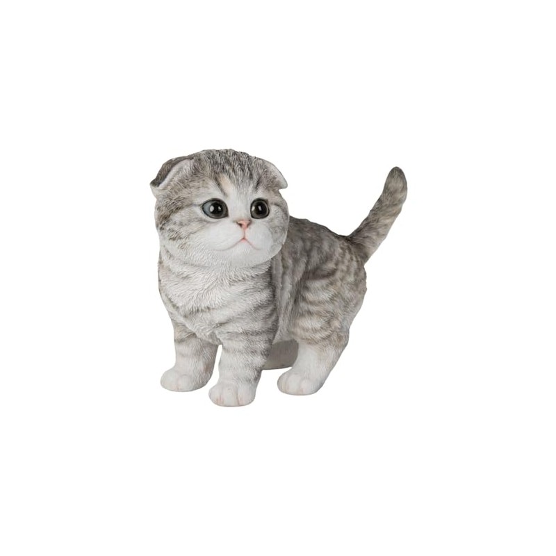 ウービア 左向きスコティッシュ フォールドたれ耳 グレー 18×10.5×15㎝ 人形 フィギュア 置き物 アニマル 動物