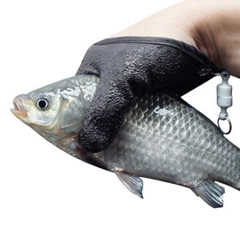 Fishing Gloves Predatory Fish Waterproof Fishing Gloves Catch Gloves Hunting Gloves with Anti Cut and Magnetic Closure Latex Fish Catch Gloves for Safe Handling of Pike Catfish Zander