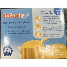 D'Gari 3 D'GARI Gelatin Dessert Sugar Free Rompope. Gelatina Light NO Azucar