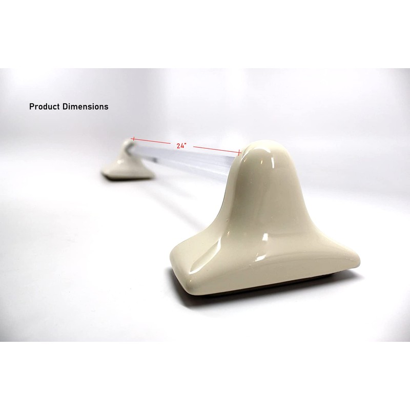 Tenedos Bone Almond Ceramic Towel Bar Kit – Glazed Bathroom