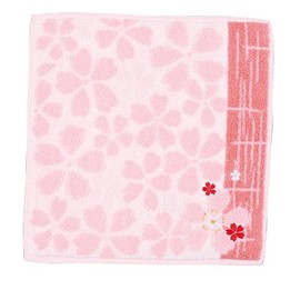 Yamamoto Hitoto Shoten Jacquard Embroidered Towel, Cherry Blossom, A Pink, [3799-A] Taisho Romance, Japanese Pattern, Elegant, Hand Towel, Made in Japan