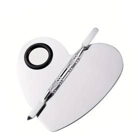 Paleta de Maquillaje Cosmético, Paleta de Maquillaje de Mezcla Cosmética de Acero Inoxidable Herramienta de Belleza con Espátula,utencilios para maquillaje Herramienta para Arte de Uñas, Herramienta para Arte de Maquillaje, Paleta de Maquillaje Cosmético