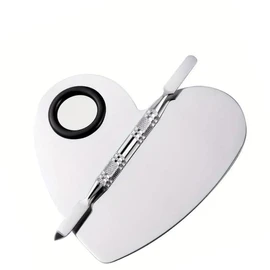 Paleta de Maquillaje Cosmético, Paleta de Maquillaje de Mezcla Cosmética de Acero Inoxidable Herramienta de Belleza con Espátula,utencilios para maquillaje Herramienta para Arte de Uñas, Herramienta para Arte de Maquillaje, Paleta de Maquillaje Cosmético