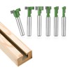 6pcs Keyhole Router Bits Set, 1/4in Shank T Slot Cutter