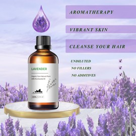 Lavender Essential Oil Mumianhua Pure Lavender Oil Lavender Aromatherapy Oil for Diffuser, Skin, Hair, Candle Making 100ml with Dropper