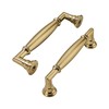 khtumeware 10 Pack 3-3/4 Inch(96mm) Brushed Brass Cabinet Pulls Heavy