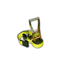Everest - S1022 Premium Ratchet Tie Down 1 PK 2 IN. X 27 FT 3333 LBS. Working Load 10000 LBS. Break Strength Flat-Hook Cargo Straps Perfect for Moving Appliances, Lawn Equipment and Motorcycles, Vibrant Everest Yellow