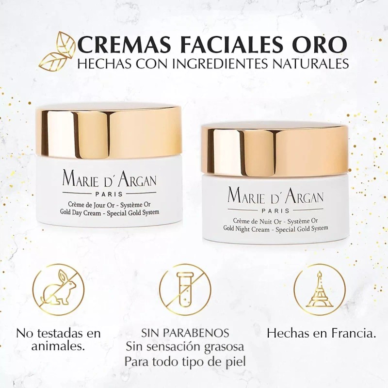 Marie d'Argan Duo Crema Oro 24k Noche Y Día, Hidratante,