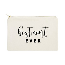 The Cotton & Canvas Co. Best Aunt Ever Cosmetic Bag and Travel Make Up Pouch