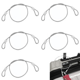 5 Pcs Cable Lock, Rust and Corrosion Resistant Security Cable, Flexible Wire Rope Double Loop Safety Wire Rope Suitable for Padlock Disc Lock