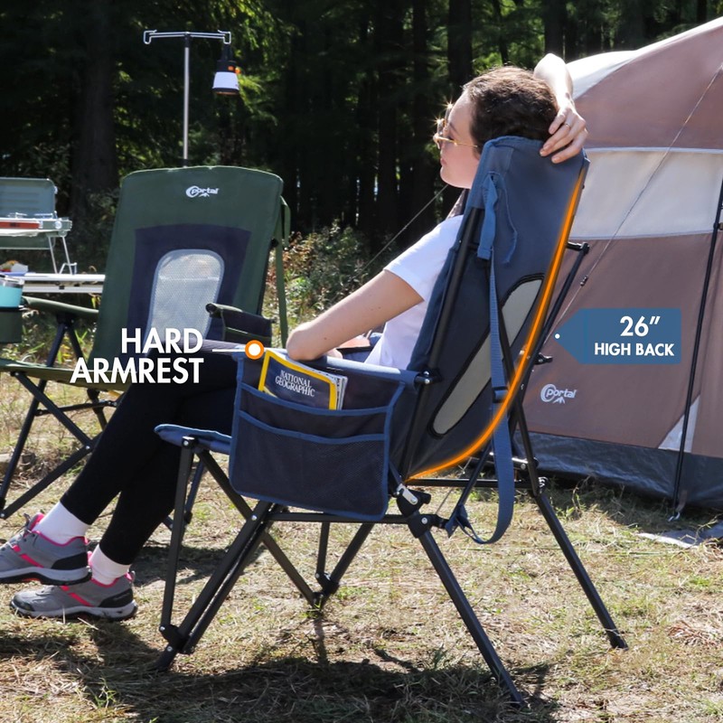 PORTAL Oversized Folding High Back Portable Lawn Chairs for Adults