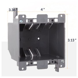 Newhouse Hardware 2-Gang PVC Old Work Electrical Outlet Box (12-Pack) | 25 cu. in. Plastic Junction Box for Switches, GFCI, or Duplex Receptacle Outlet | Old Work Electrical Box for Home Improvement