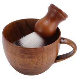 Herrenrasierbürste und Schüssel, Pflegekit mit Jujube -Holz und Nylonborsten für Reise- und Geschäftsreisen