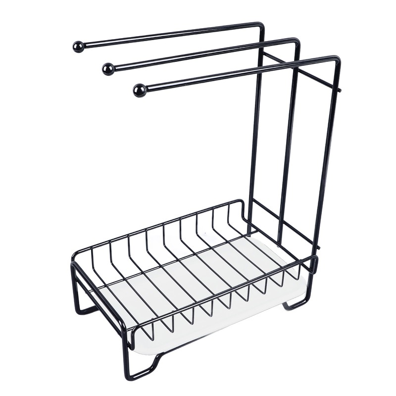 Dishcloth Drying Rack Sponge Holder Iron Draining Anti Slip Stable