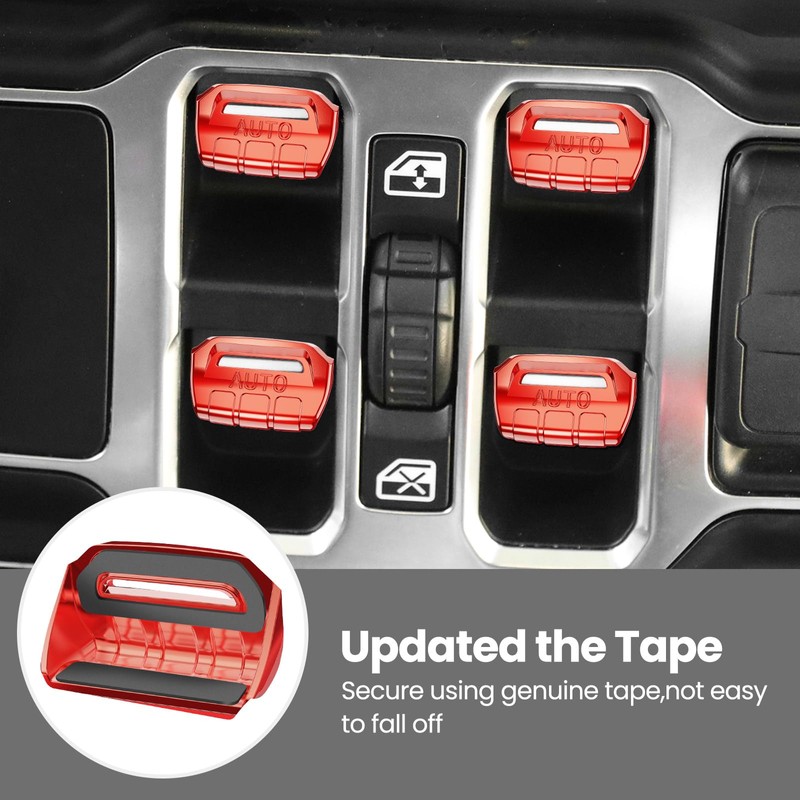 DIAMOOKY 8PCS Metal Button Knob Cover for Jeep Wrangler JL