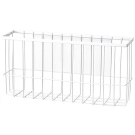 Yeeco Magnetic Basket Organizer,White Mesh Holder Magnetic Book Shelf Strong Magnetic for Fridge, Refrigerator Office File Foil,White, 14.1x 3.9x 7 Inches