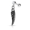 Pierced Owl 16GA Stainless Steel Jeweled Dangling Angel Wing Cartilage