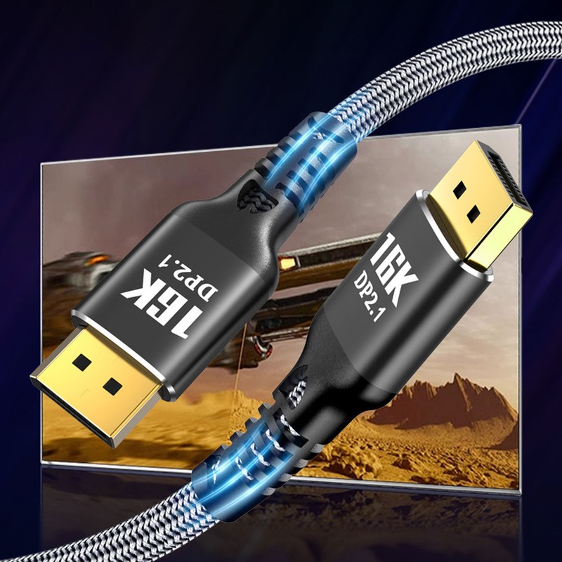 DisplayPort 2.1 Cable 16K 30Hz 40Gbps 3D Dynamic HDR Male