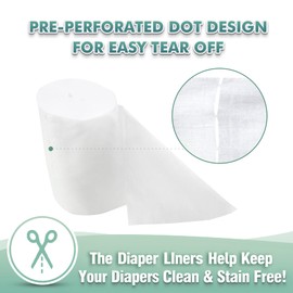 wegreeco Cloth Diaper Liners Disposable - Unscented Diaper Liners,Fragance Free Cloth Diaper Liners - 100 Sheets Per Roll (6 Roll)