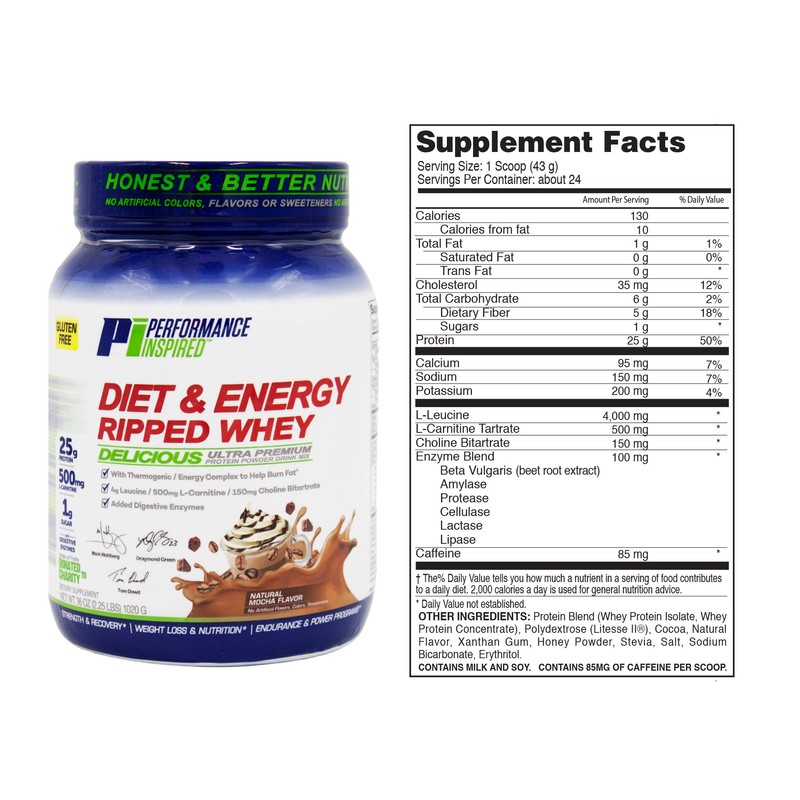 Performance Inspired Nutrition Ripped Whey Protein – 25G Protein –