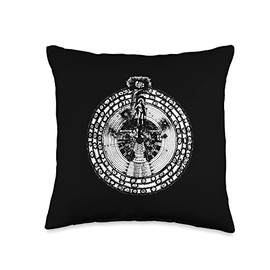 Occult Esoteric Anima Mundi Alchemical Antique Image Throw Pillow, 16x16, Multicolor