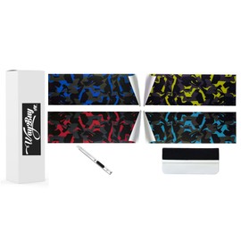 Red Black Gray Geometric Gloss Camouflage Vinyl Car Wrap Film Automobile Sticker with Air Release Adhesive+ Free Tool Kit (120"X60" / (10FT x 5FT), Red)