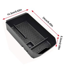 D-Lumina RAV-4 Center Console Organizer - Compatible with Toyota RAV4 2019 2020 2021 2022 2023 2024 2025 - Armrest Secondary Storage Tray, w/Black Anti-Dust Mats