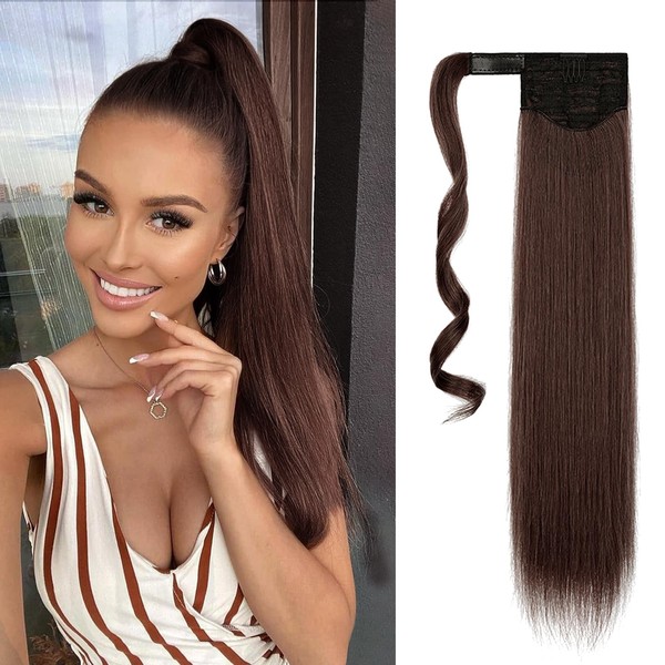 BELEVO Ponytail Hairpiece, Long Straight Ponytail Extension, Synthetic Hair Extensions, Braids Extensions, Natural Braid Extension for Women and Girls, 60 cm