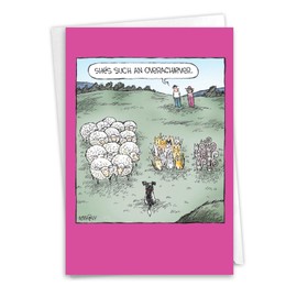 NobleWorks Humorous Congratulations Paper Card with 5 x 7 Inch Envelope (1 Card) Congats, Good Luck Dog Overachiever C10295CGG