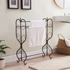 Kings Brand Furniture - Freestanding Pewter Metal Towel Rack Stand