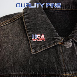 Herxion American Flag Pin, USA Patriotic Novelty Enamel Lapel Pin for Men, Women, Girls, Boys. US Durable Hat Pins For Backpacks, Lanyard, Bags, Caps, Clothes, Backpack