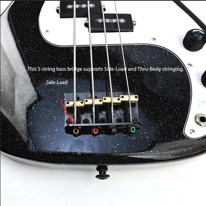 OVSAL Stainless Steel 4 String Fixed Engraved Electric Bass Bridge