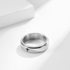 6mm Titanium Steel Silver Fidget Ring Engraved Small Cross Stainless