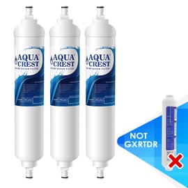 AQUACREST GXRTQR Inline Water Filter, NSF Certified, Carbon Block Media Ensures 99% Chlorine Reduction, Replacement for GE GXRTQR, GXRTQ System, Also Reduces Heavy Metals and More (Pack of 3)