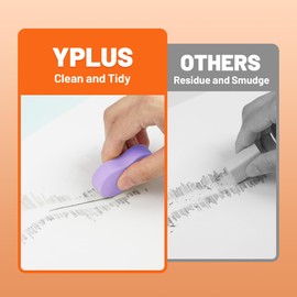 Yplus Eraser Line - Hypoallergenic Pencil Eraser for School and Office, Cute White Erasers for Children, Residue-Free Artist, Jumbo