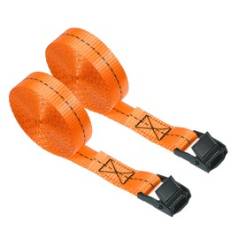 PATIKIL Lashing Straps 1" x 10', 2 Pack Adjustable Cam Buckle Cargo Tie Down Cinch Strap 330lbs Break Strength for Motorcycles Trailer Kayak Cargo, Orange