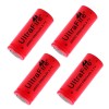 UltraFire 4pcs 26650 Battery UltraFire Rechargeable 3.7V Flat Top Batteries