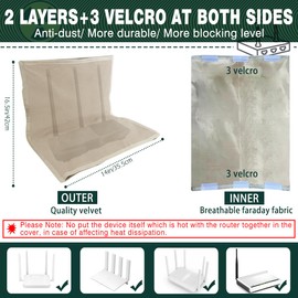 WiFi Cover, WiFi Router Cover 14in 16.5in, Router WiFi Guard, WiFi Cover Faraday Cage for WiFi Routers (Velvet Cover)