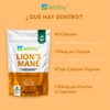 Wellthy Lion’s Mane 60 Cápsulas. Hongo Melena de Leon 750mg