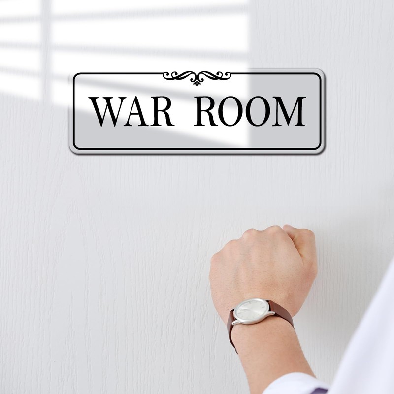 9x3 Inch War Room Sign Acrylic Self-stick Door Wall Signage